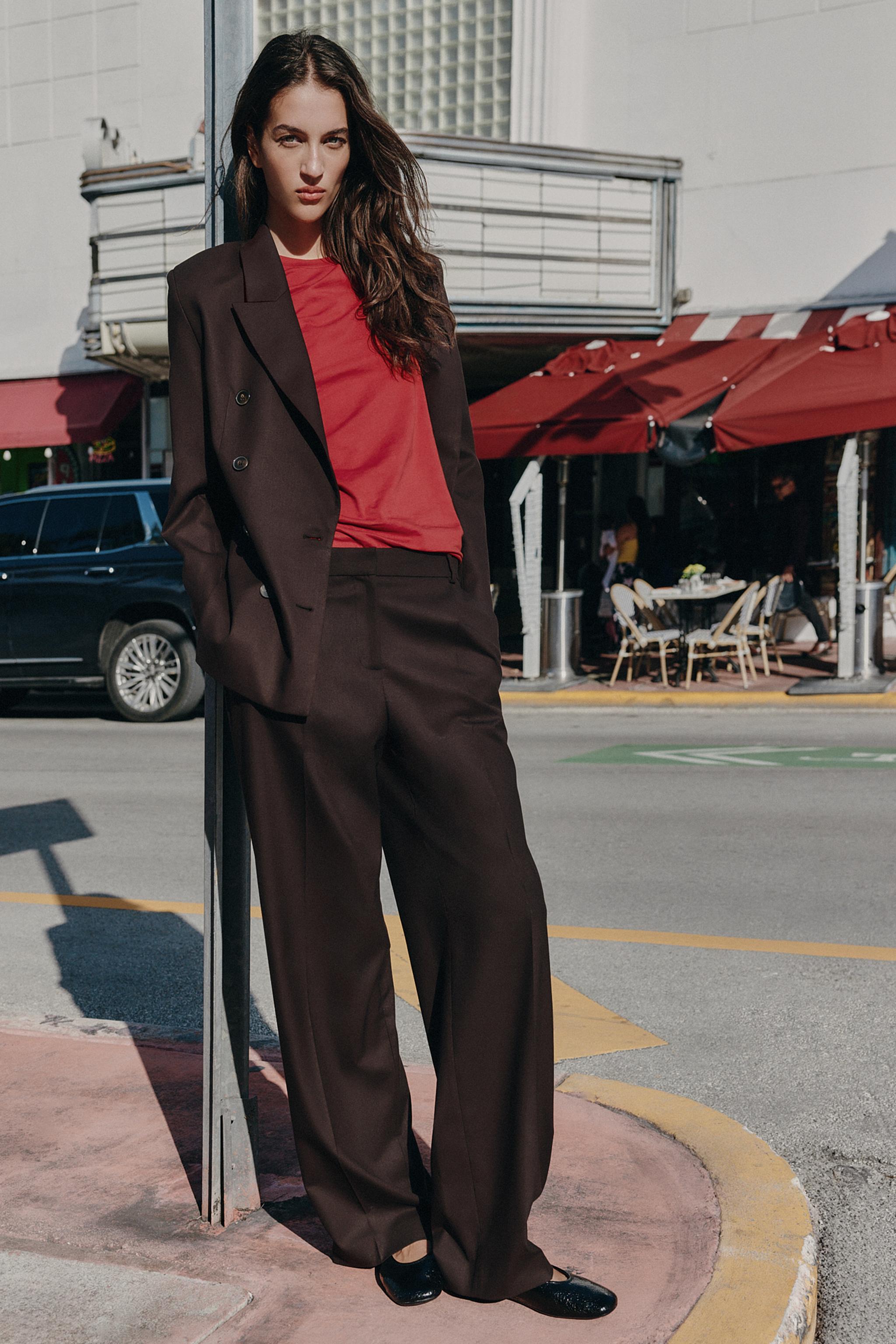 DOUBLE BREASTED BLAZER WITH SHOULDER PADS